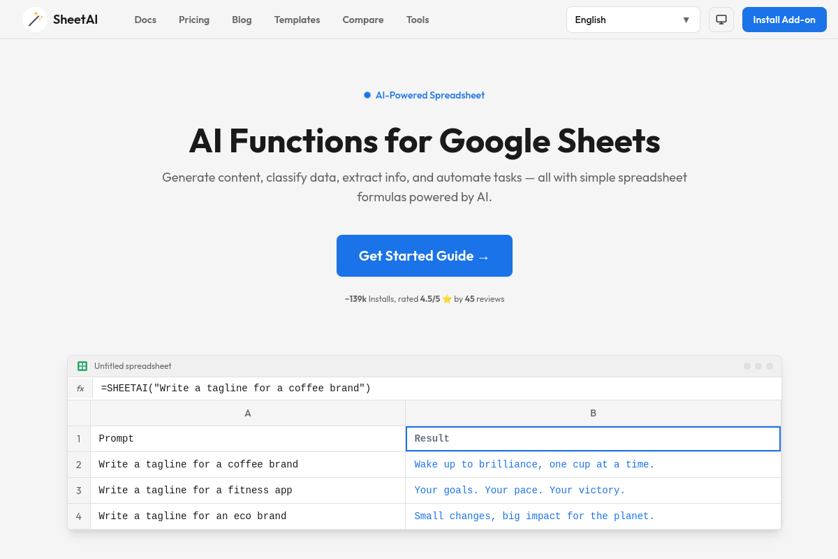 SheetAI screenshot