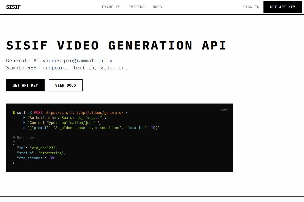 Sisif website screenshot 1
