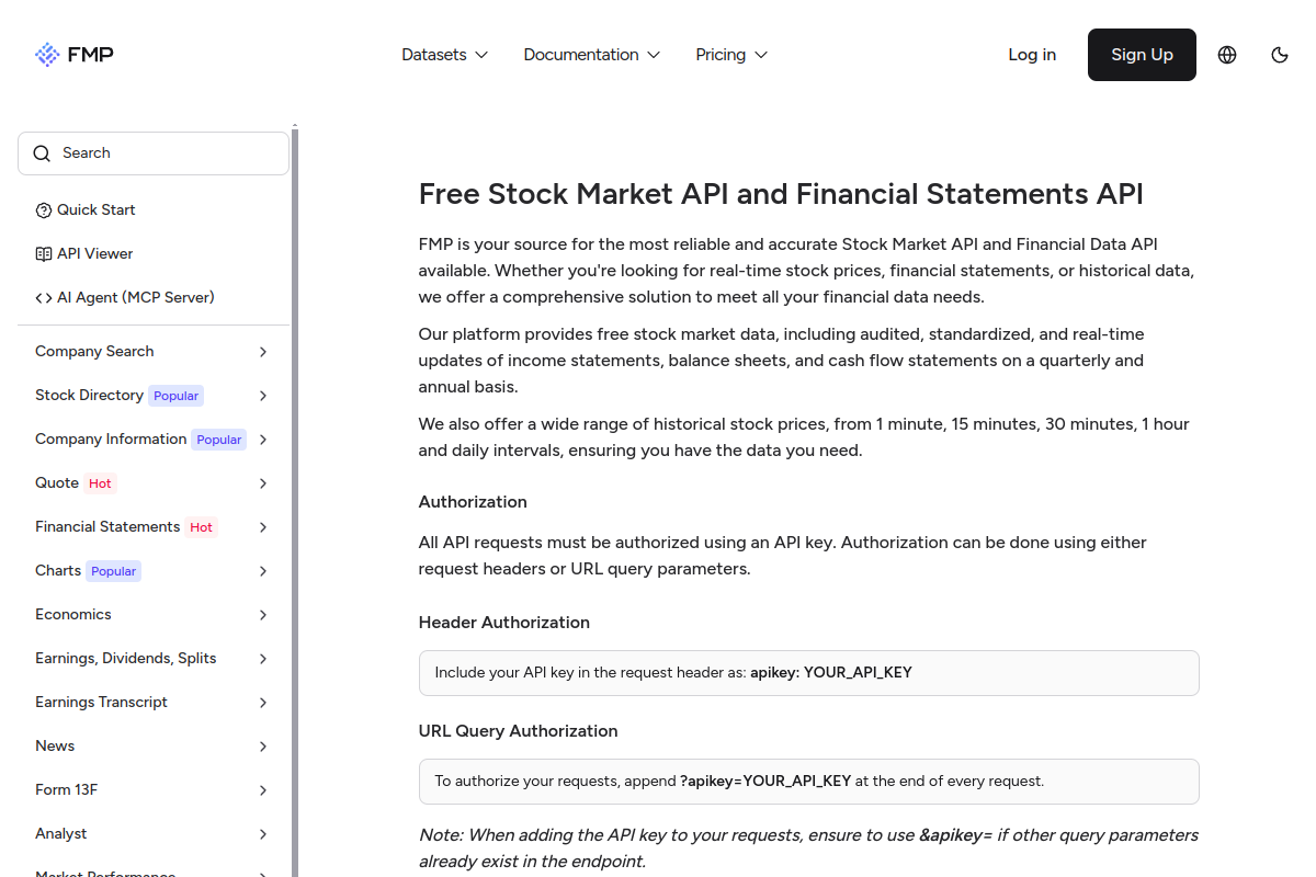 Financial Modeling Prep preview