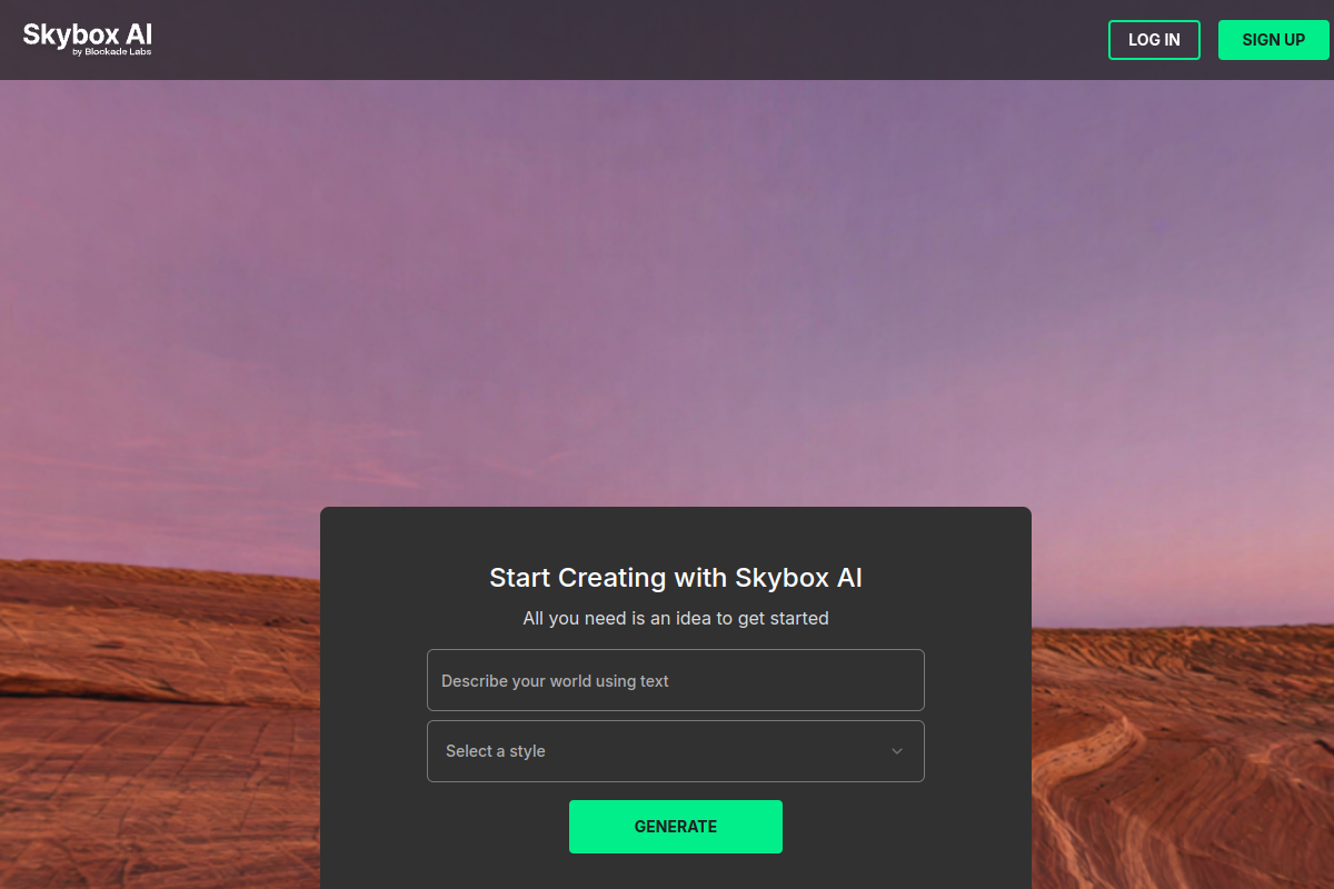 Skybox website screenshot 1