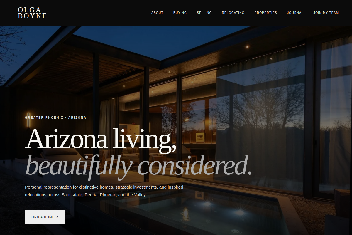 Olga Boyke Luxury website screenshot
