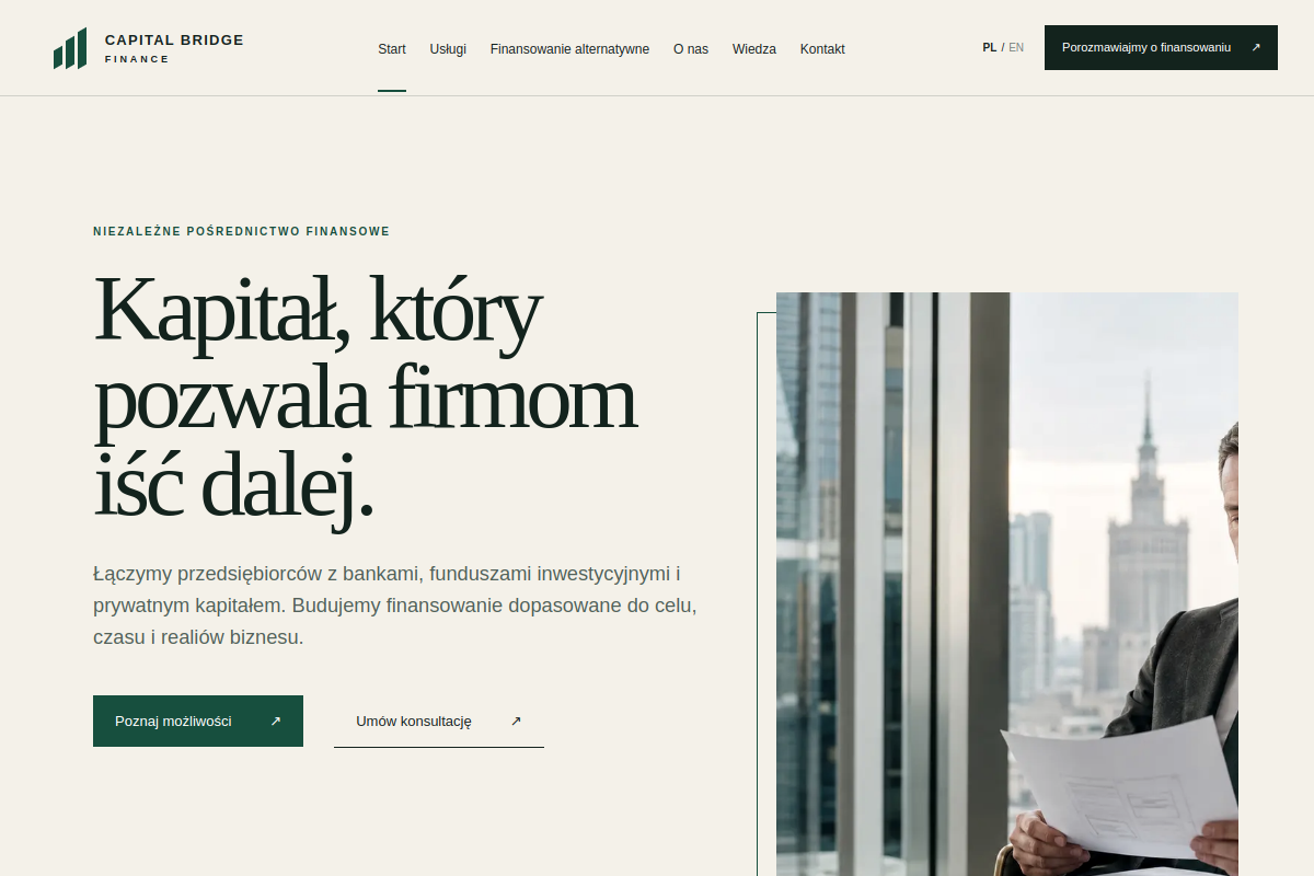 Capital Advisory website screenshot