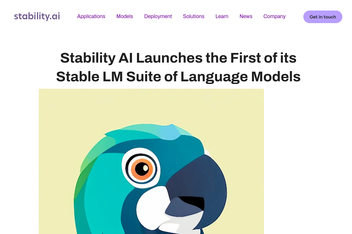 Stability AI Launches the First of its Stable website screenshot 1