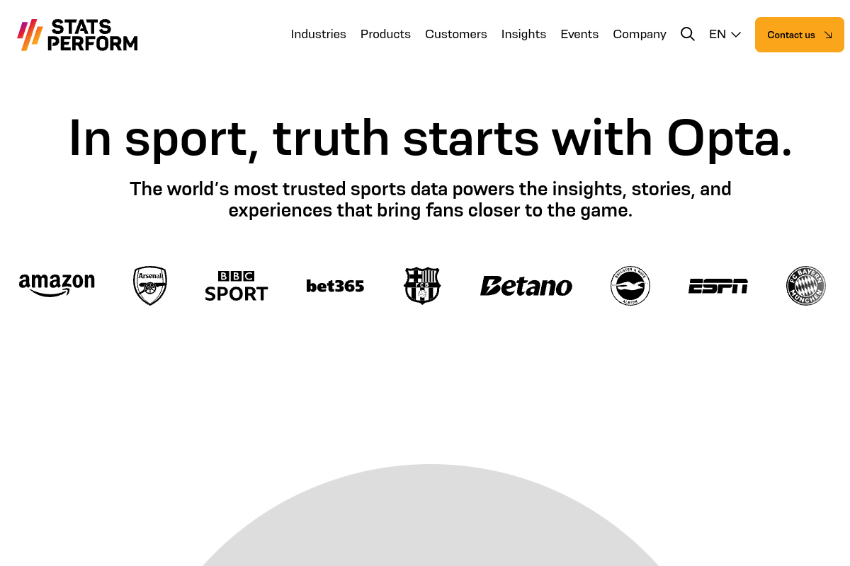 Stats Perform website screenshot 1