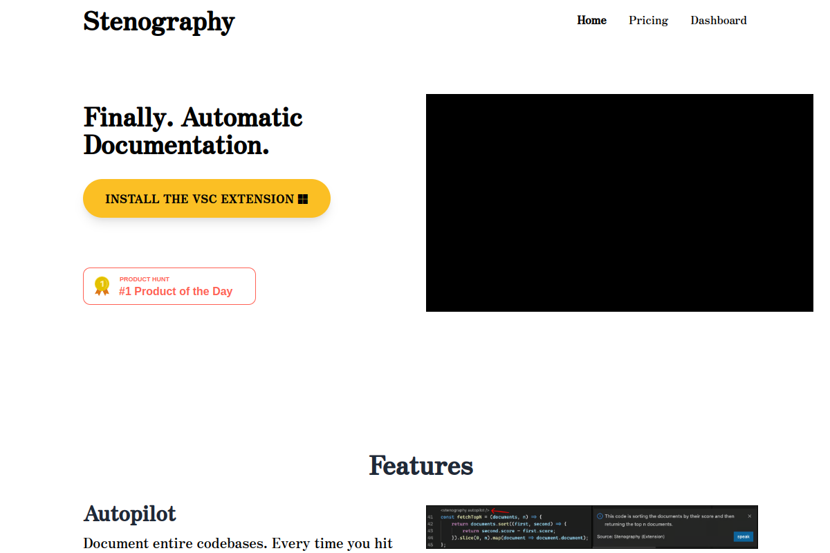 Stenography website screenshot 1