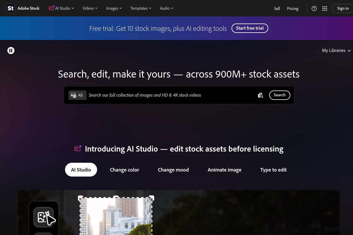 Adobe Stock screenshot