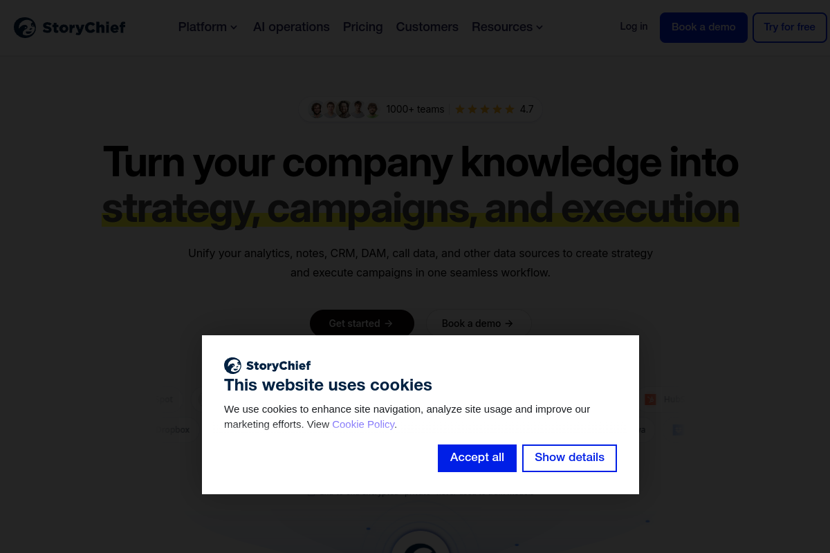 StoryChief screenshot
