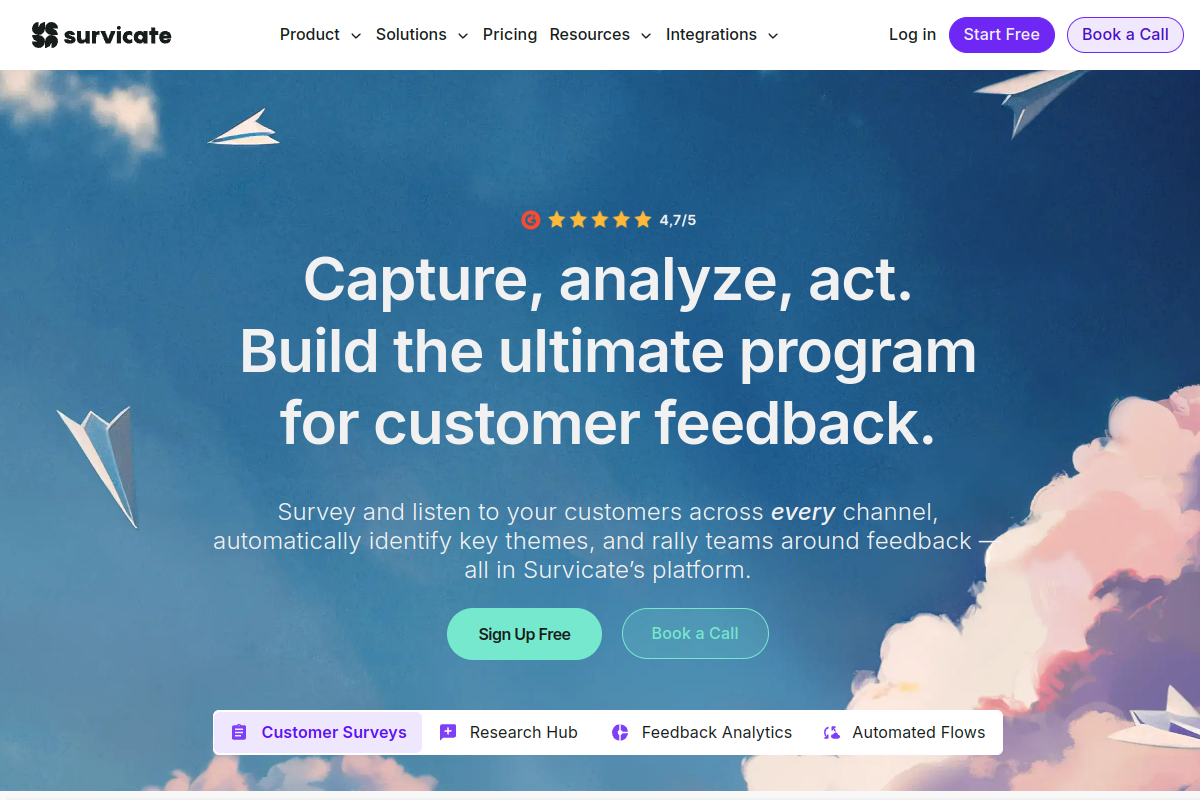 Survicate screenshot