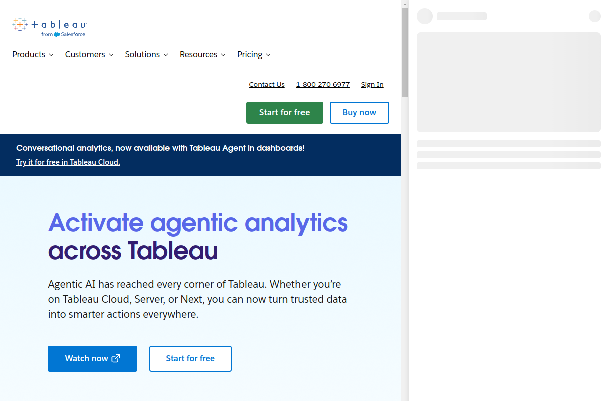Tableau website screenshot 1