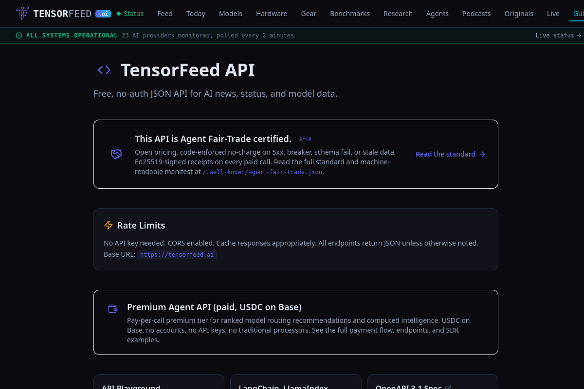 TensorFeed preview