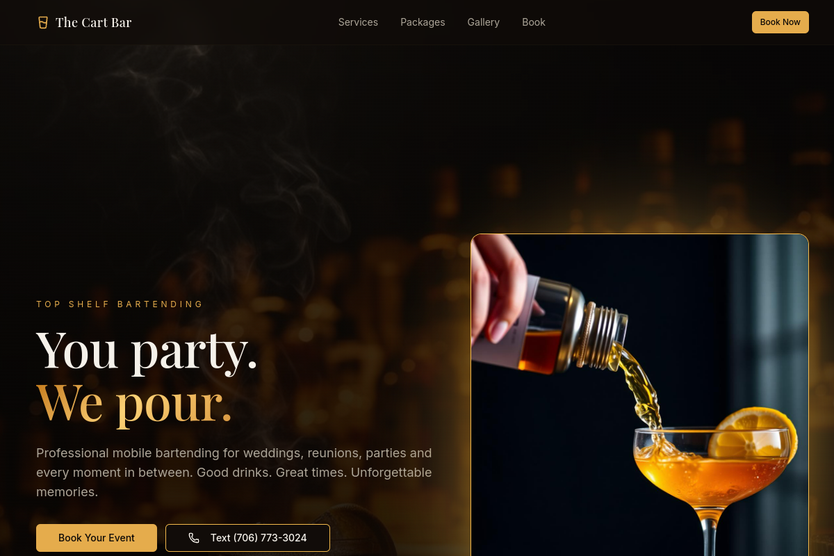 Screenshot of The Cart Bar website