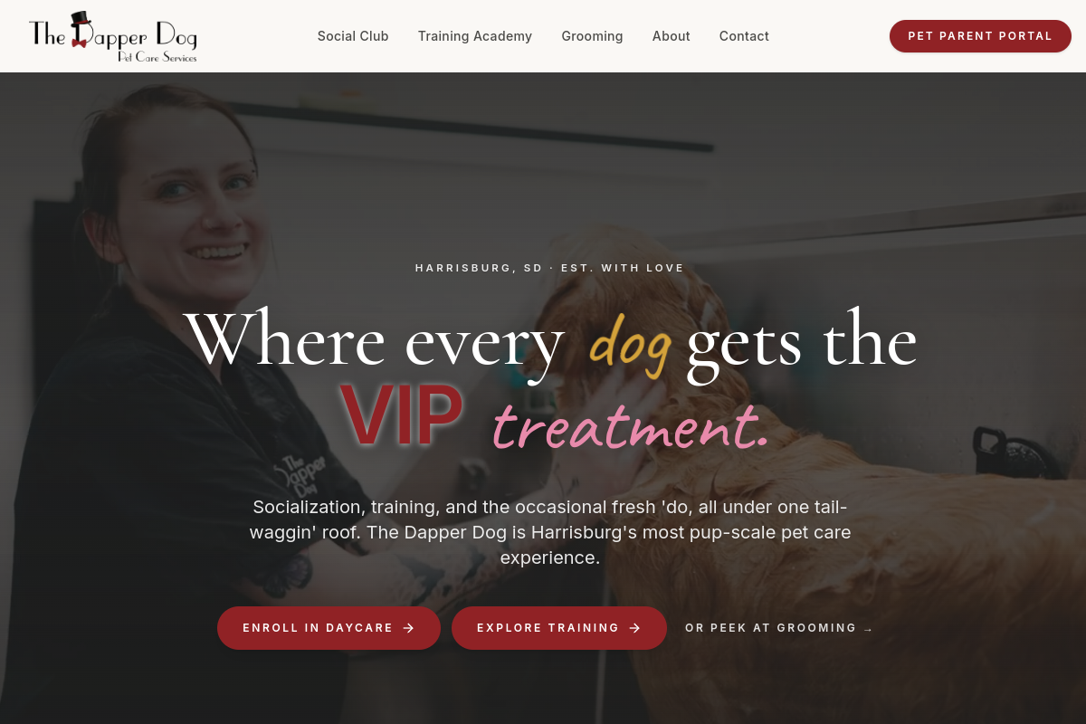 The Dapper Dog website screenshot