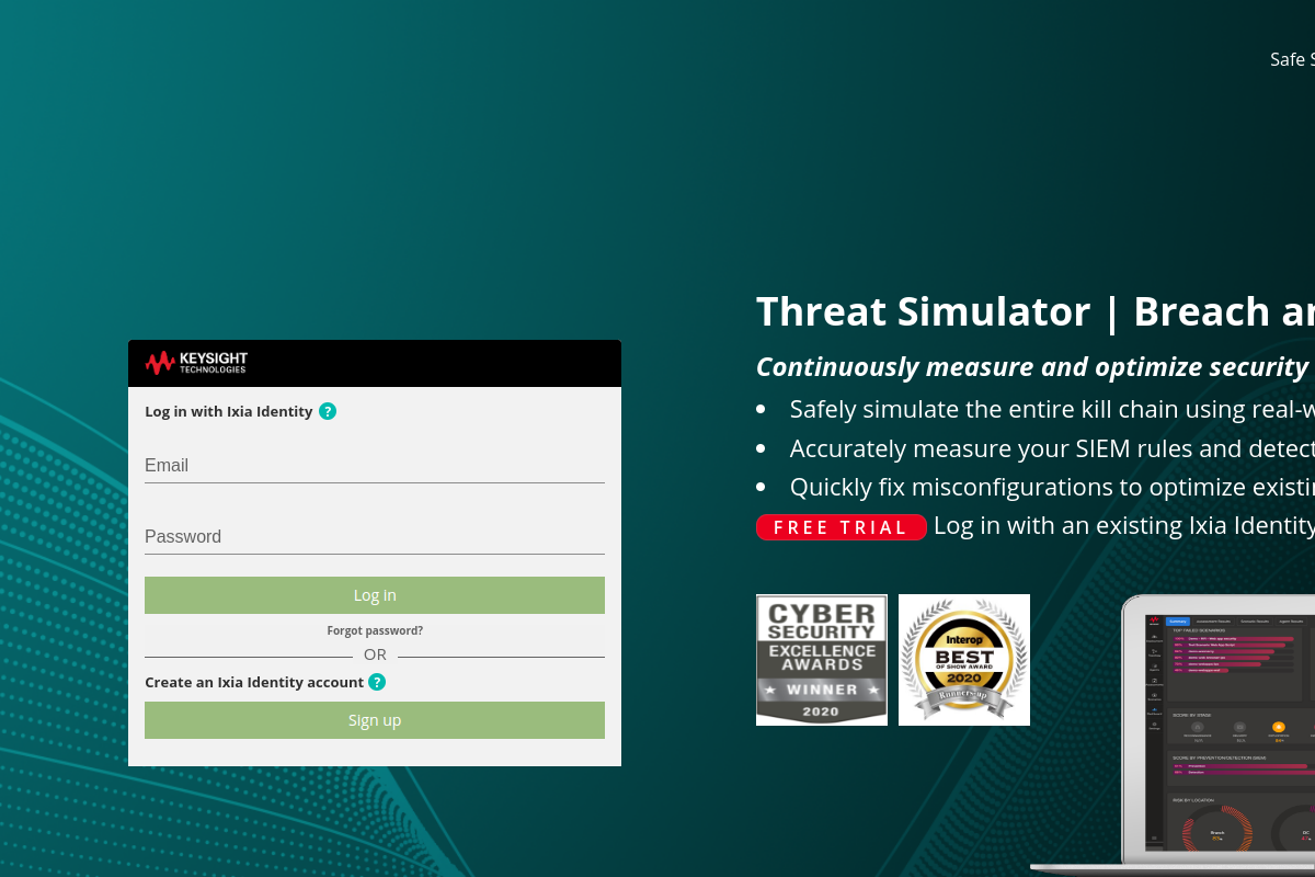 Screenshot of threatsimulator.cloud