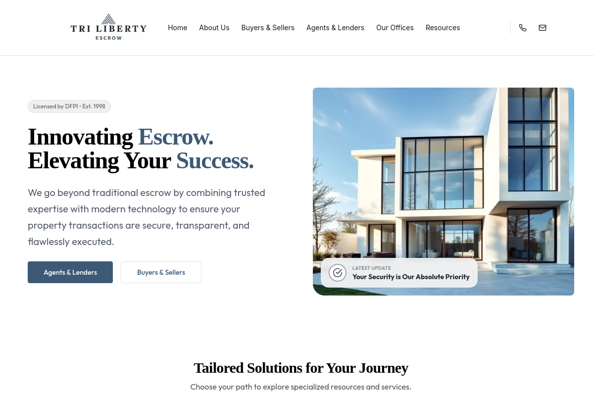 tlescrow.com homepage preview