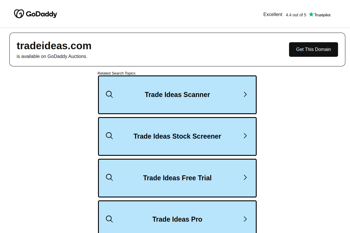 Tradeideas website screenshot 1