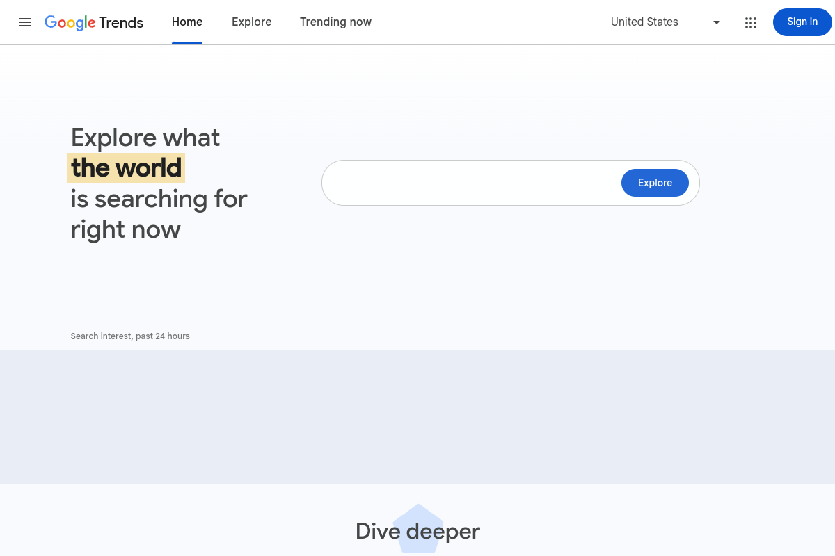 谷歌趋势（Google Trends） 网站截图