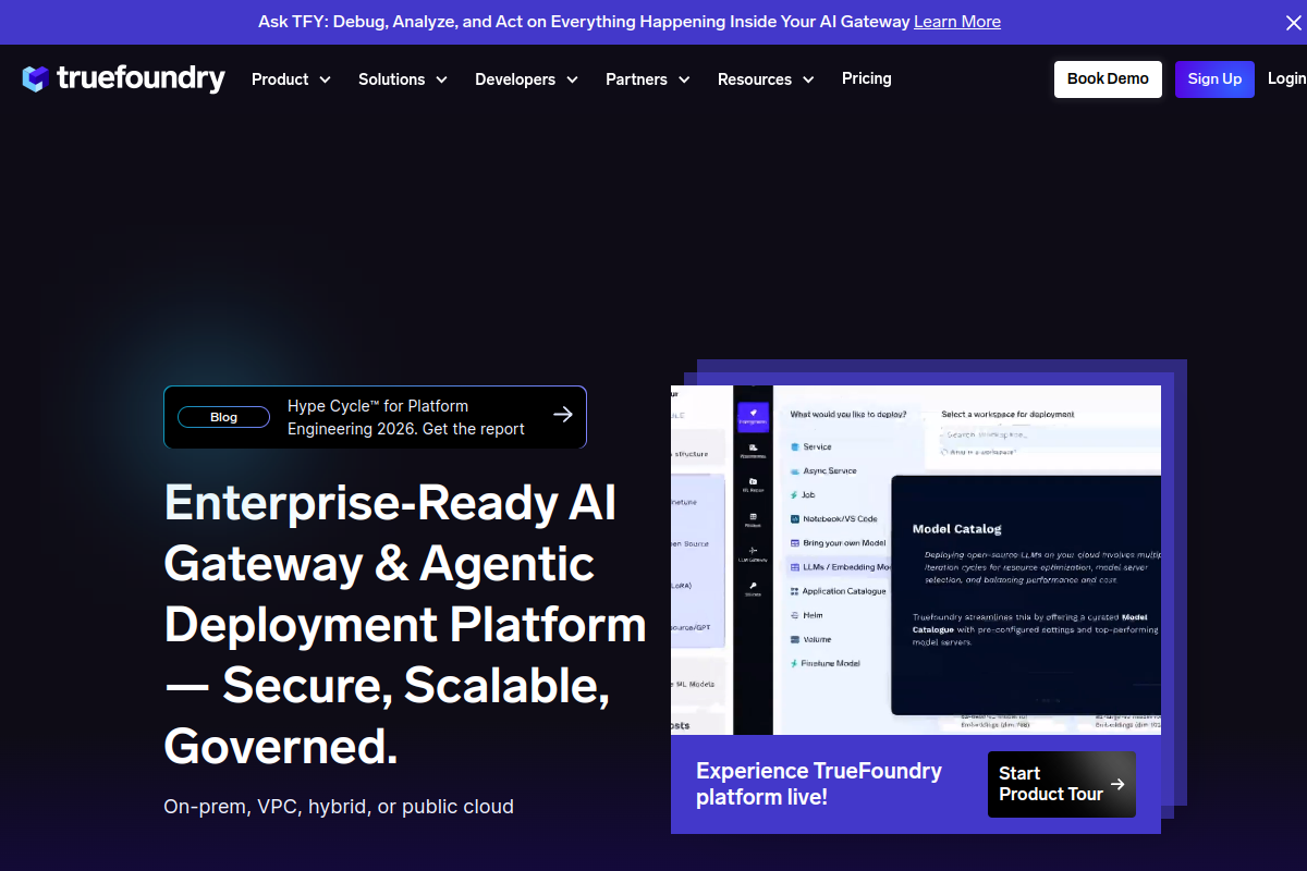 Enterprise AI Gateway & MCP Gateway website screenshot 1