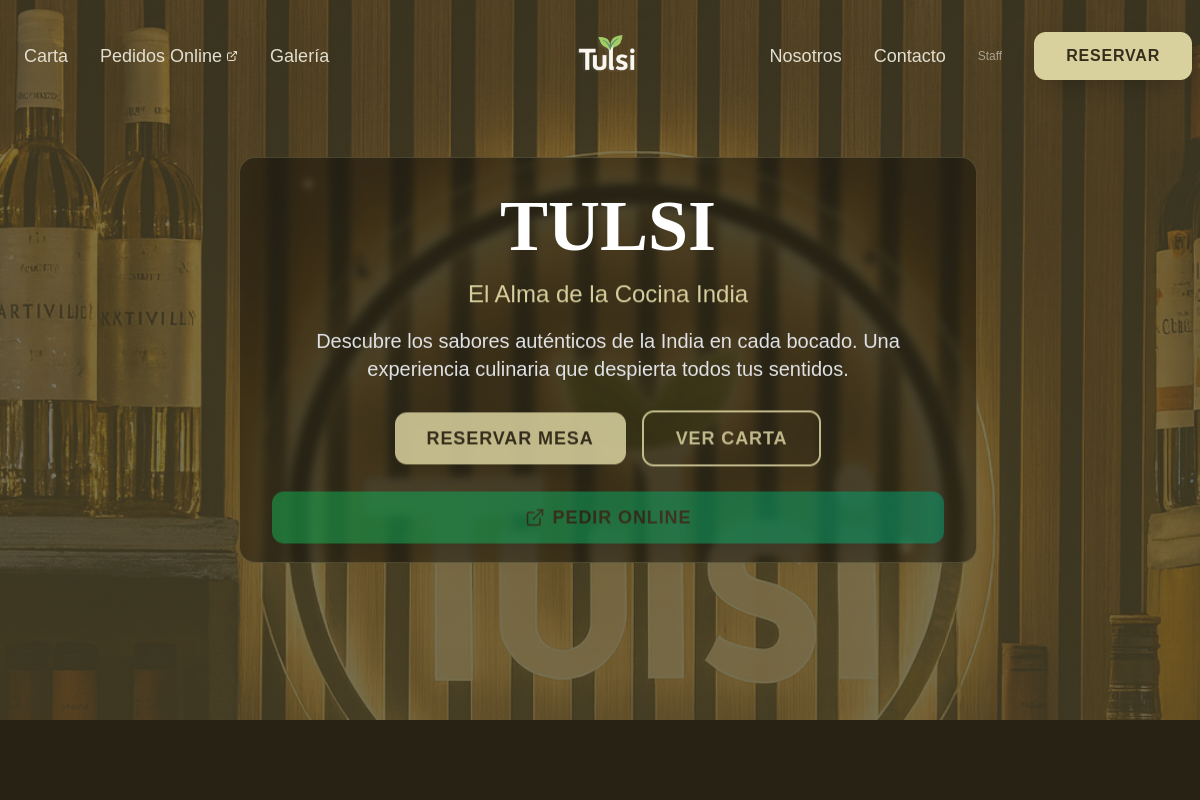 Mockup de la web Tulsi Indian