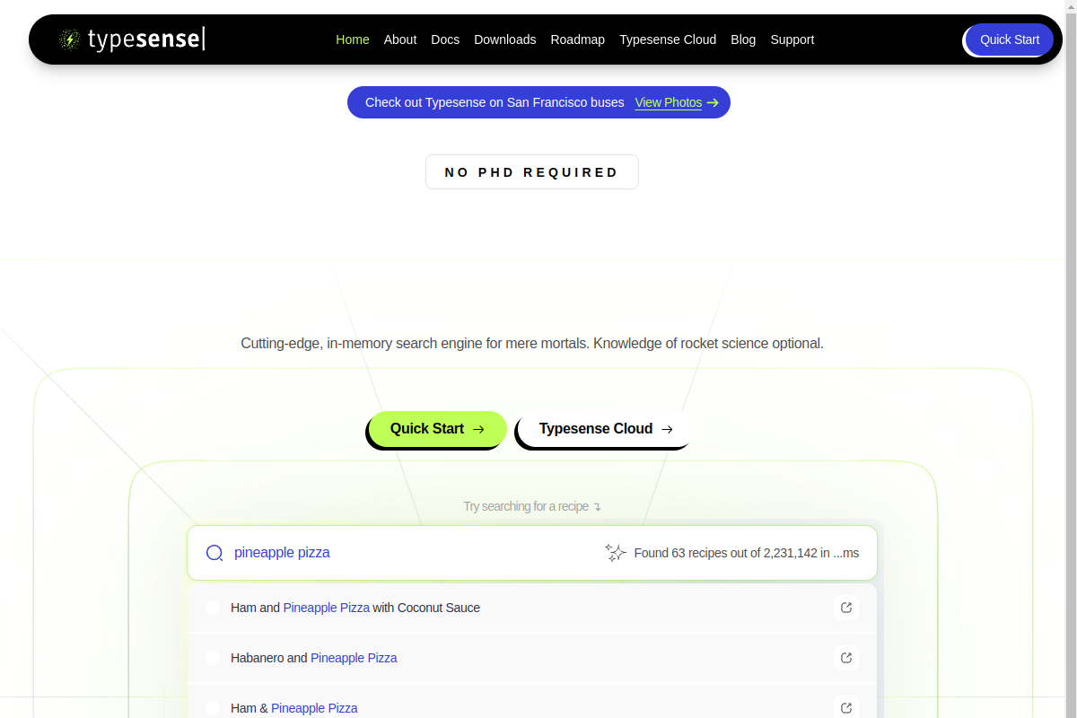 Typesense screenshot