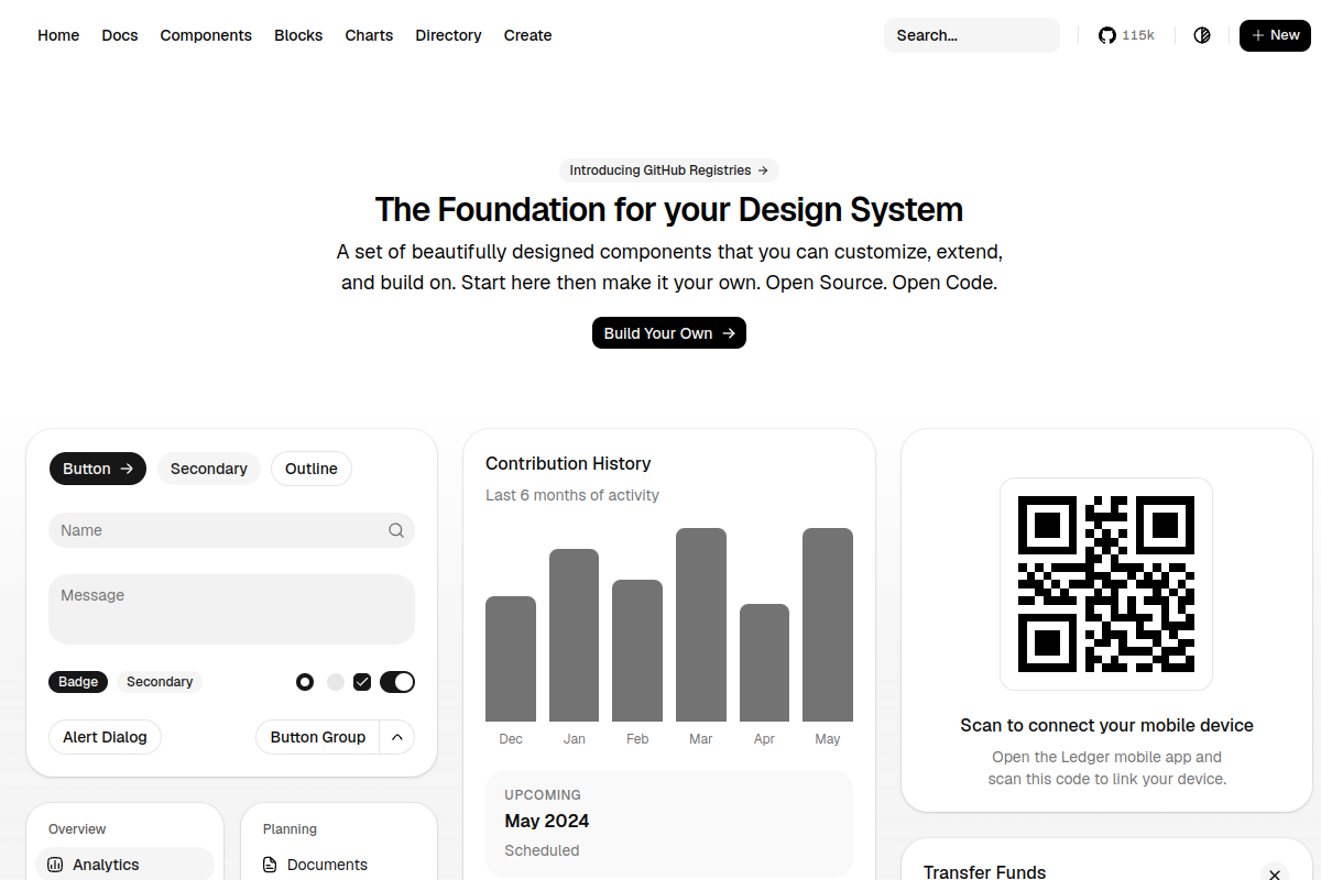 Screenshot of ui.shadcn.com