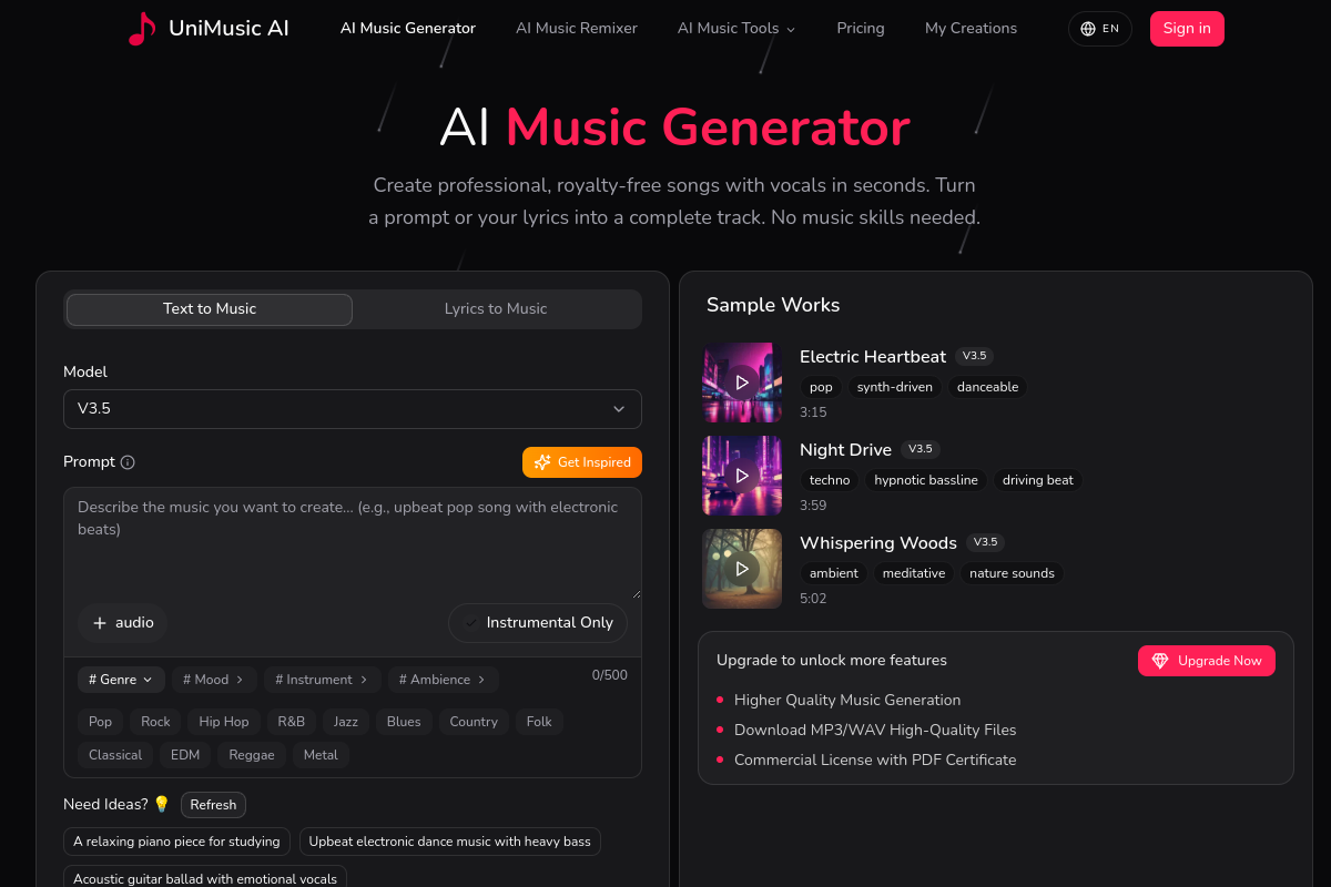 UniMusic AI preview