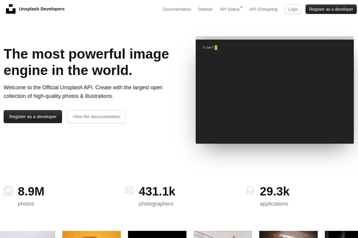 Unsplash preview