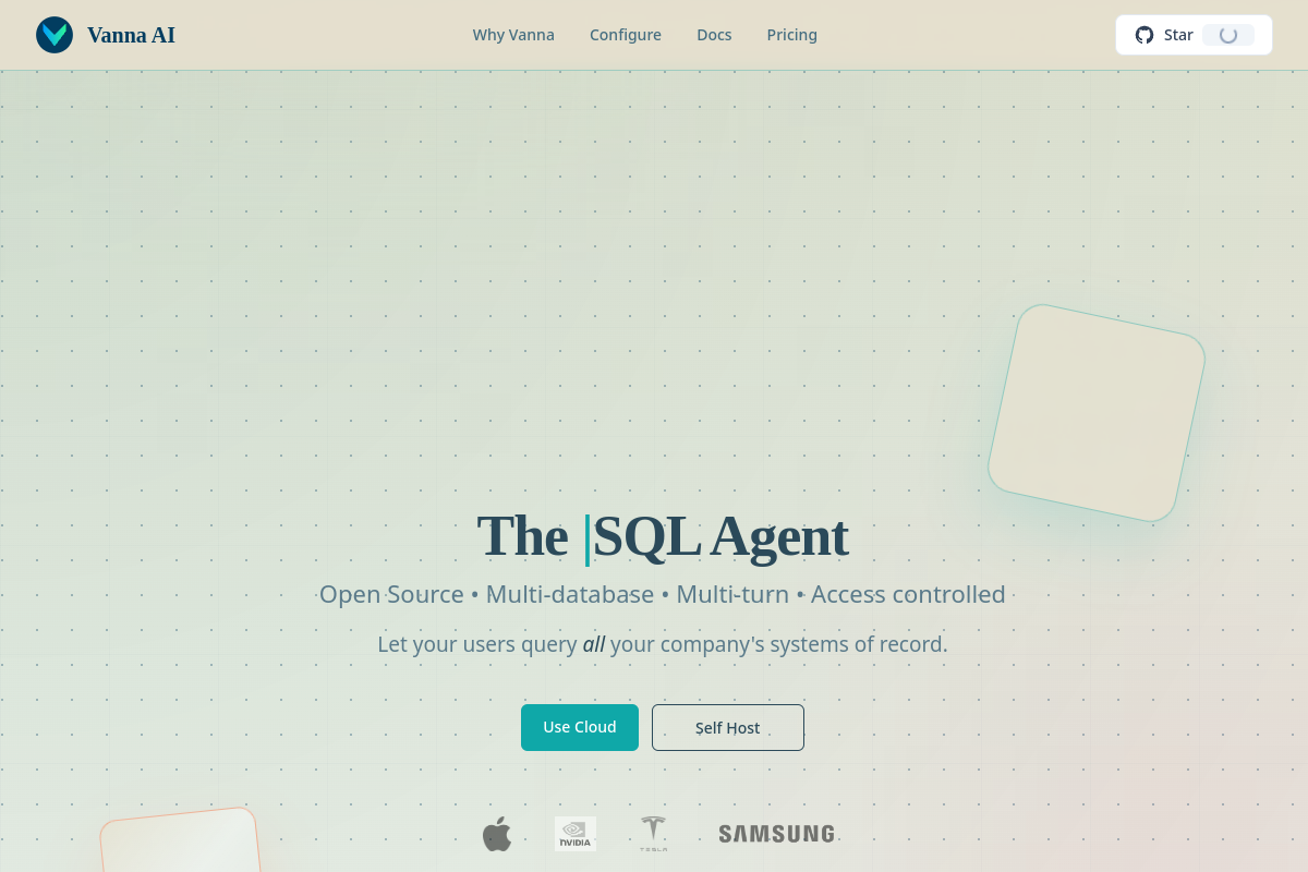 Vanna.ai website screenshot 1