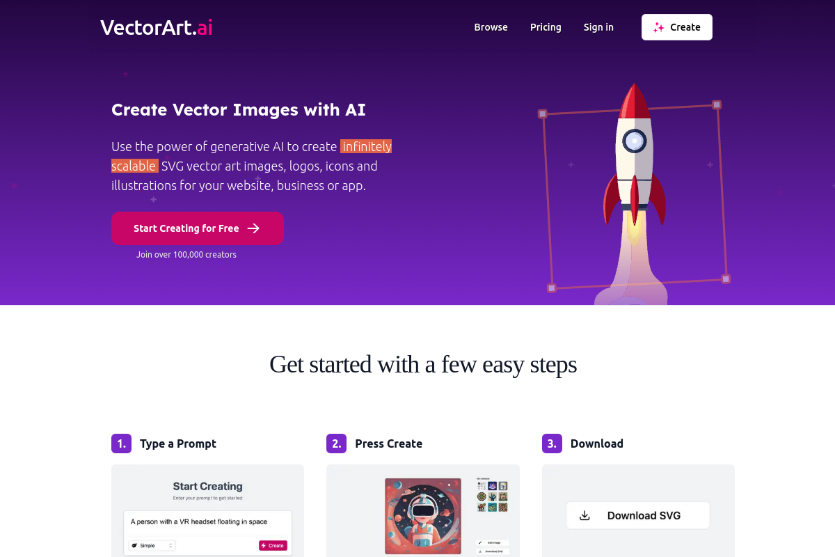 VectorArt.ai website screenshot 1
