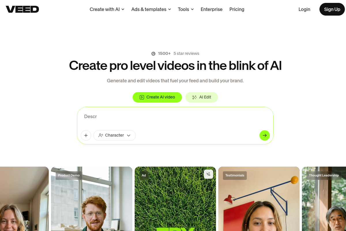 VEED website screenshot 1