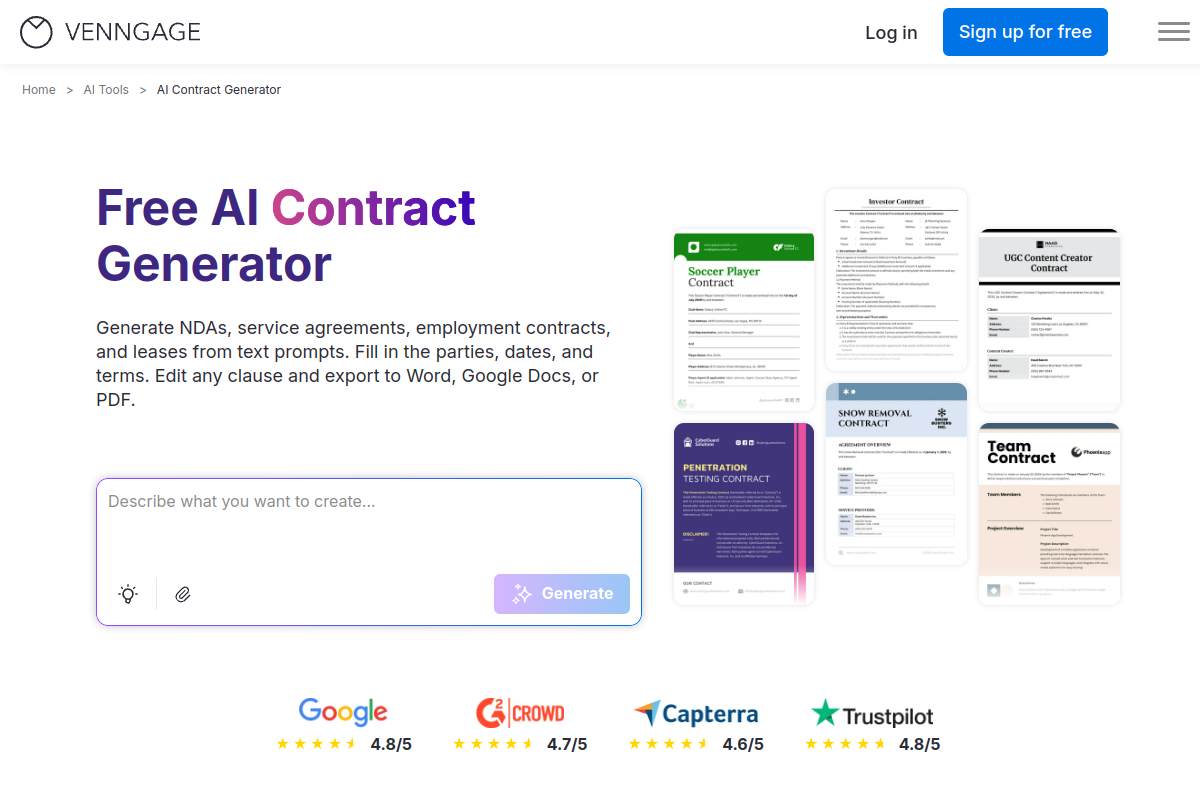 AI Contract Generator preview