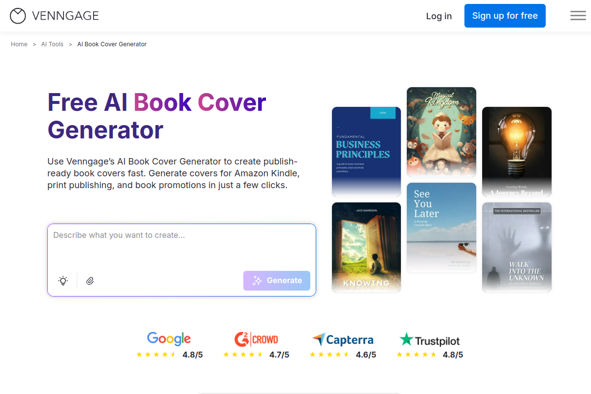 AI Book Cover Generator preview