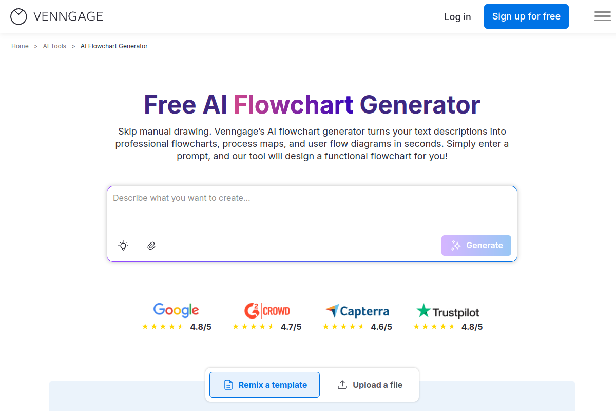 AI Flowchart Generator preview