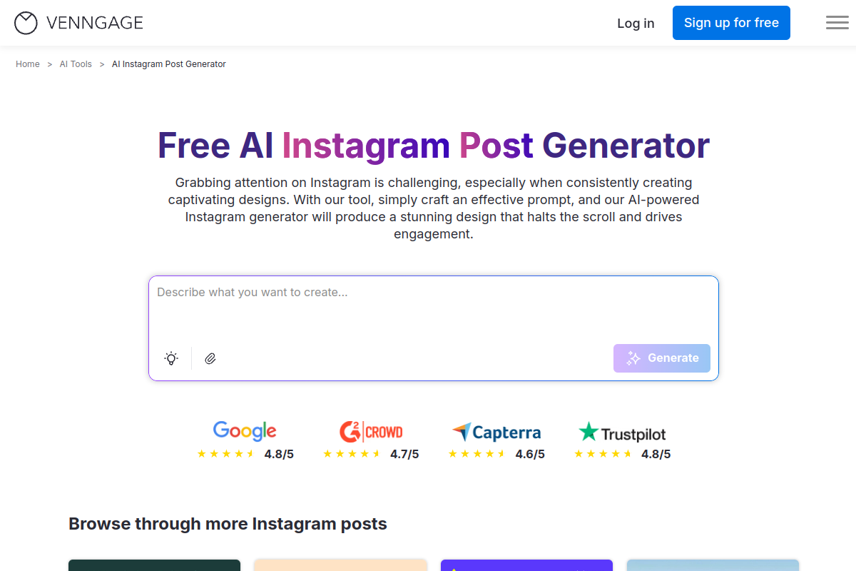 AI Instagram Post Generator preview