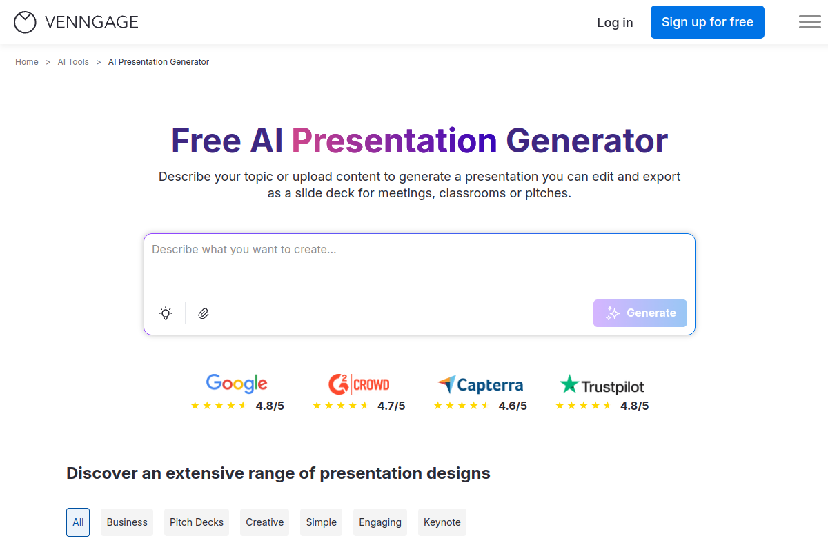 AI Presentation Generator preview