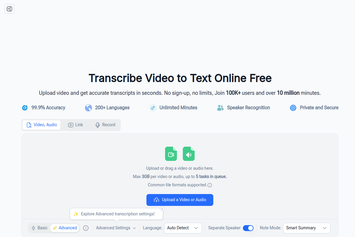 Video Transcriber preview