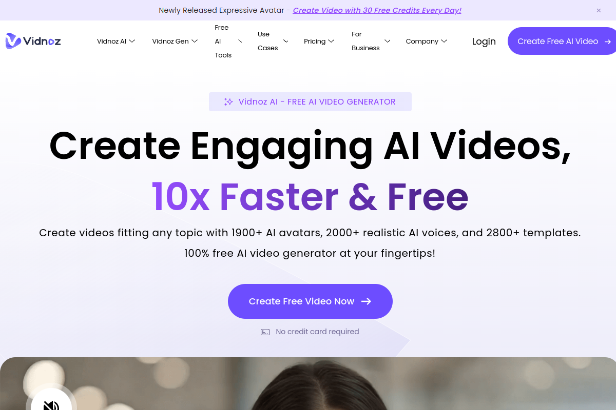 Vidnoz website screenshot 1