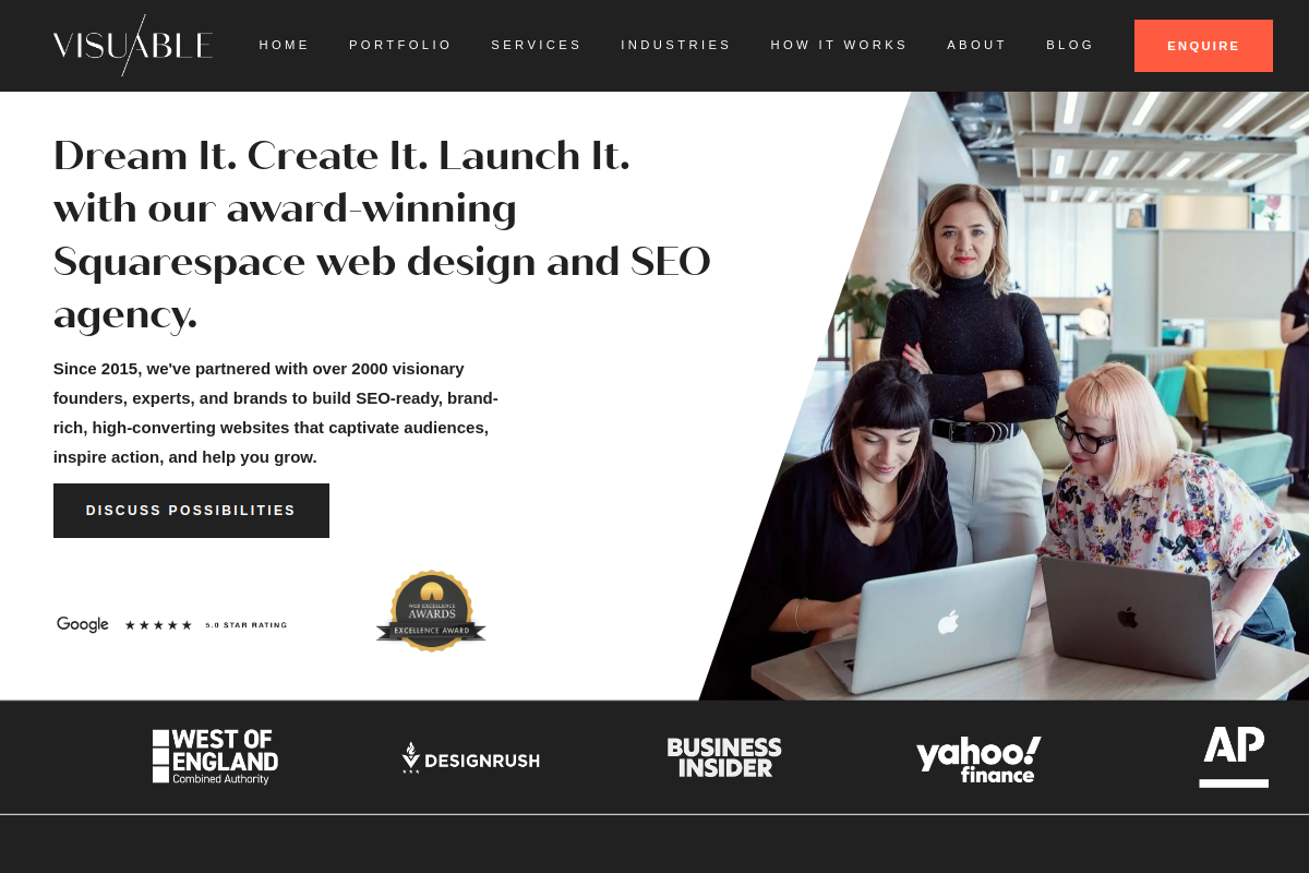 Live preview of visuable.squarespace.com