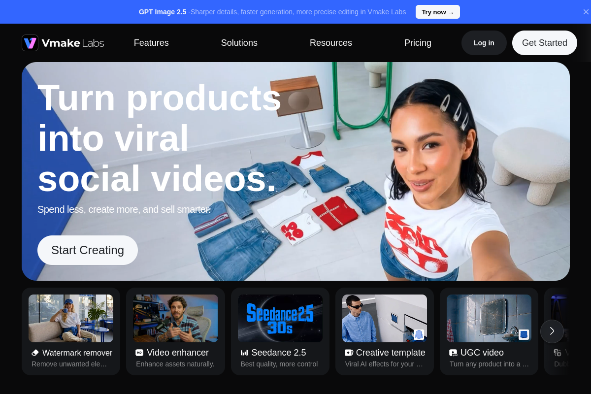 Vmake Labs website screenshot 1