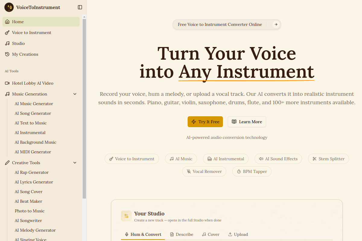 voicetoinstrument.com preview