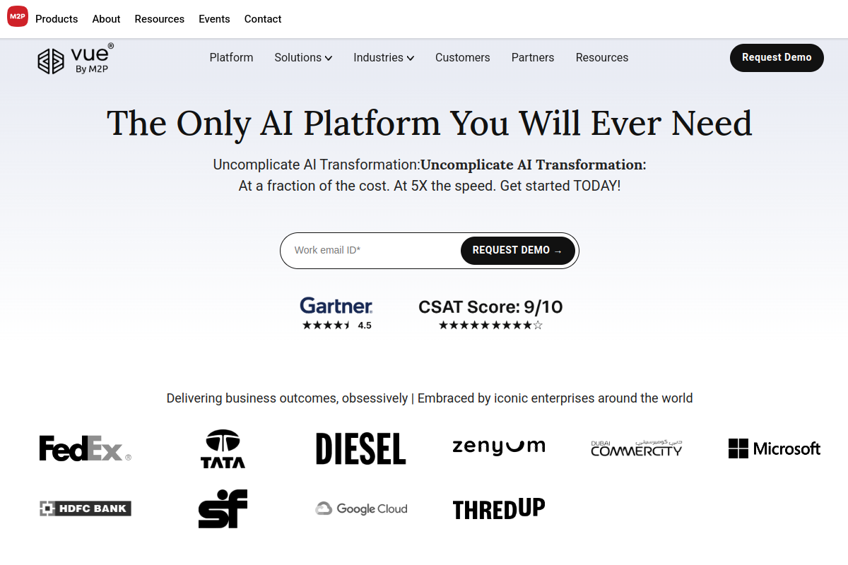 Enterprise AI Orchestration Platform website screenshot 1