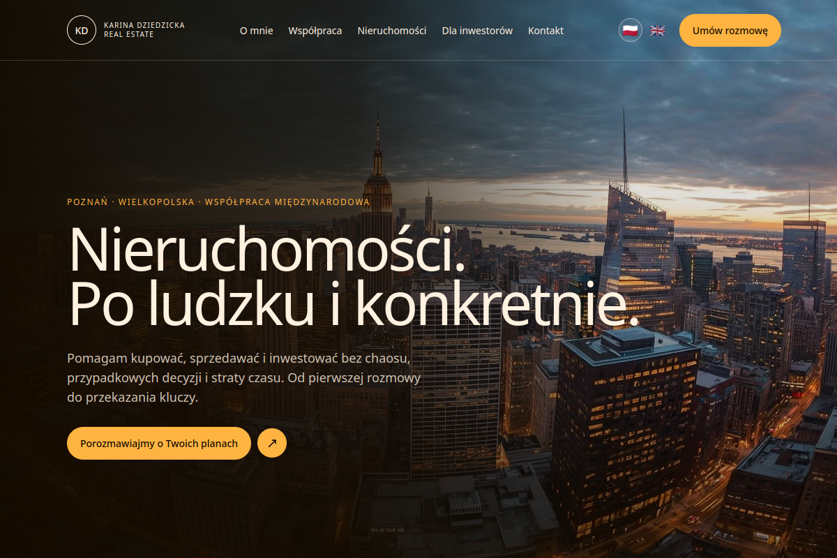 Karina Dziedzicka website screenshot