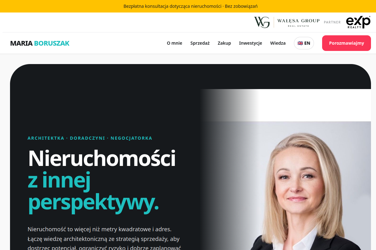 Maria Boruszak website screenshot