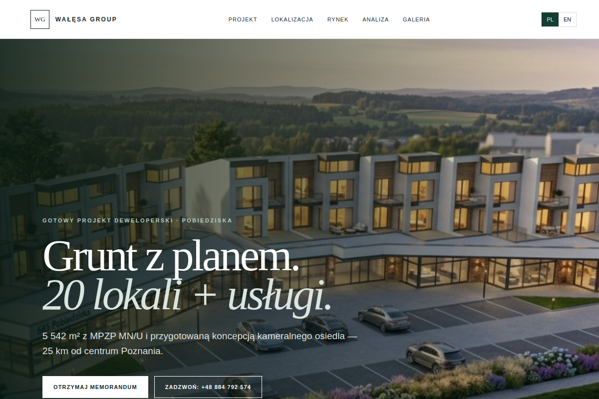 Pobiedziska Investment website screenshot