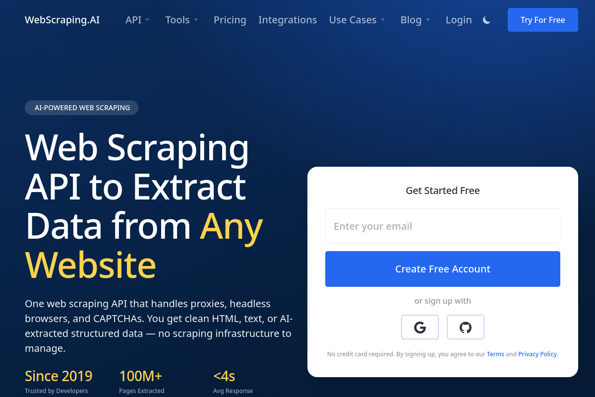 WebScraping.AI preview