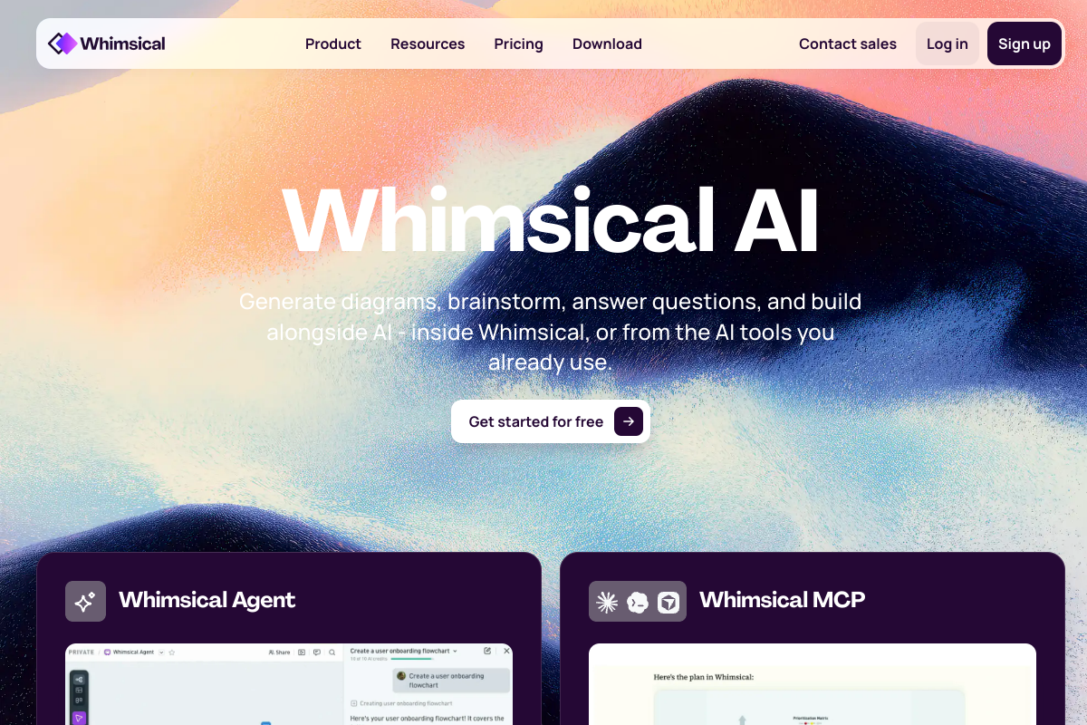 Whimsical AI website screenshot 1