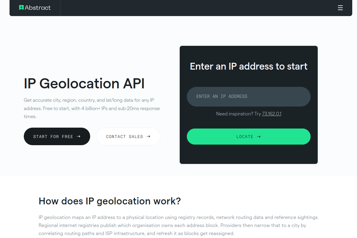 IP Geolocation preview