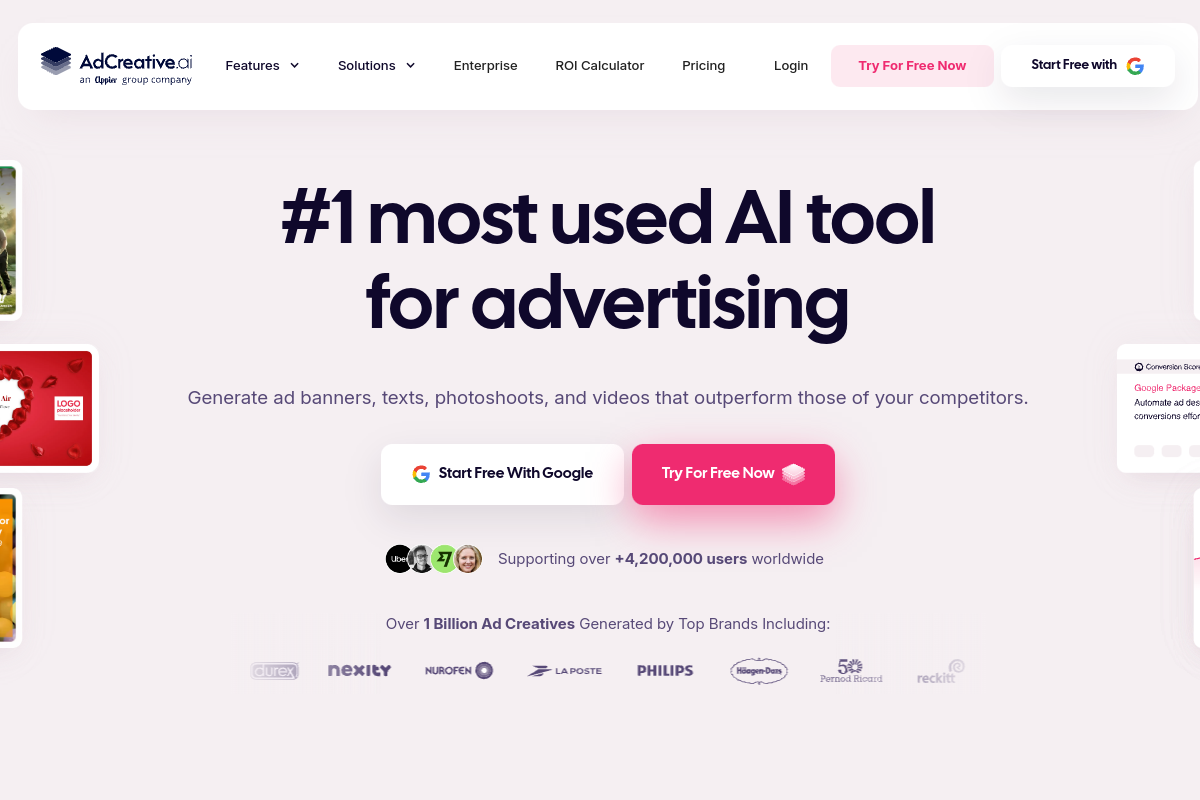 AdCreative.ai website screenshot 1