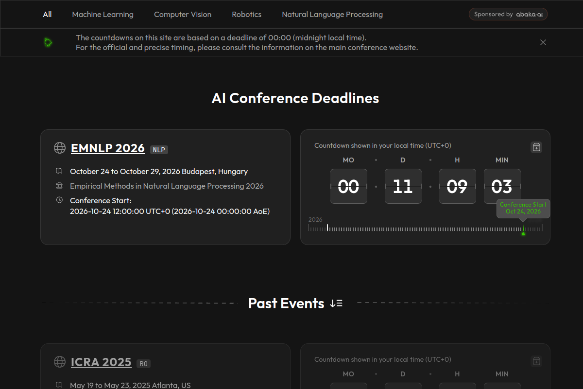 AI Conference Deadline preview