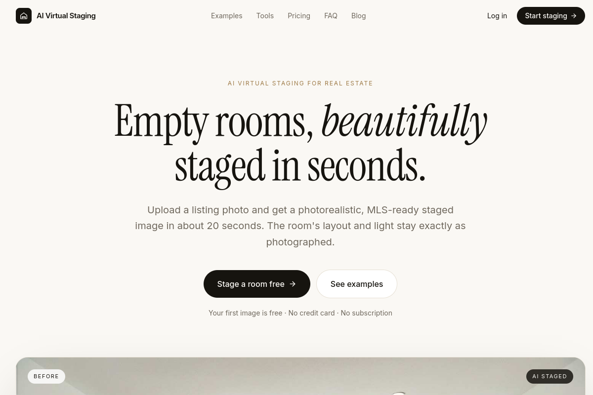 AI Virtual Staging preview