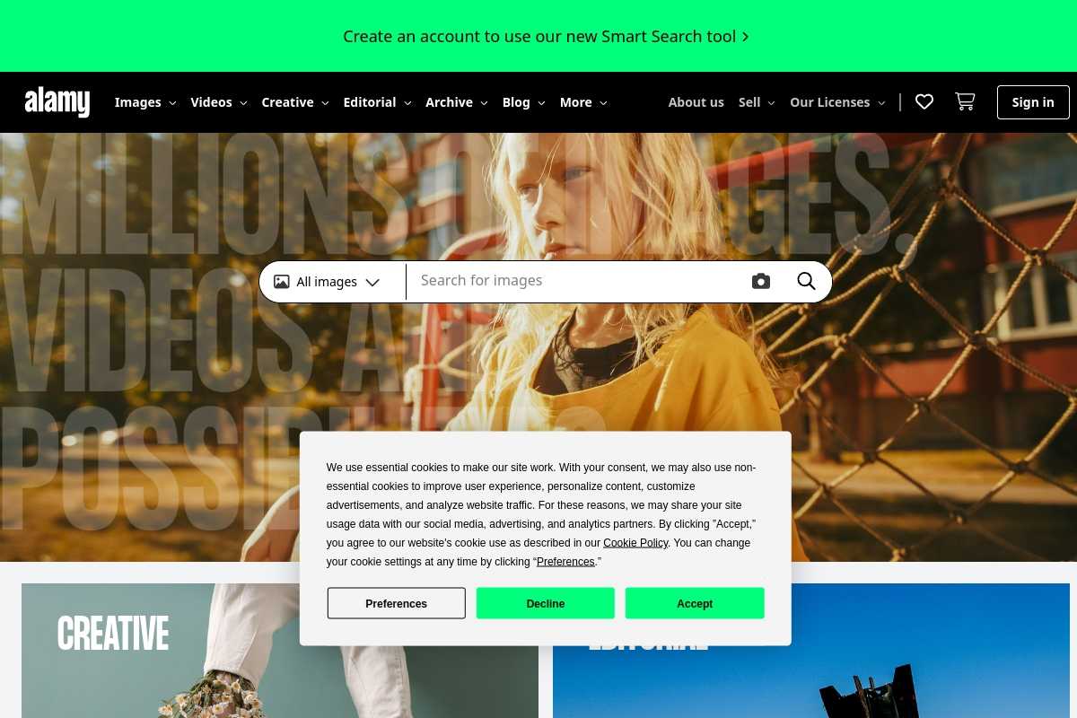 Alamy screenshot